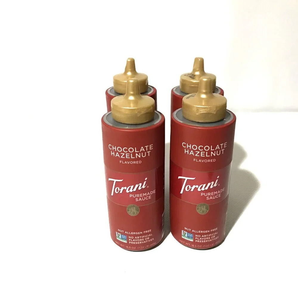Torani Chocolate Hazlenut Puremade Sauce,4 Bottles